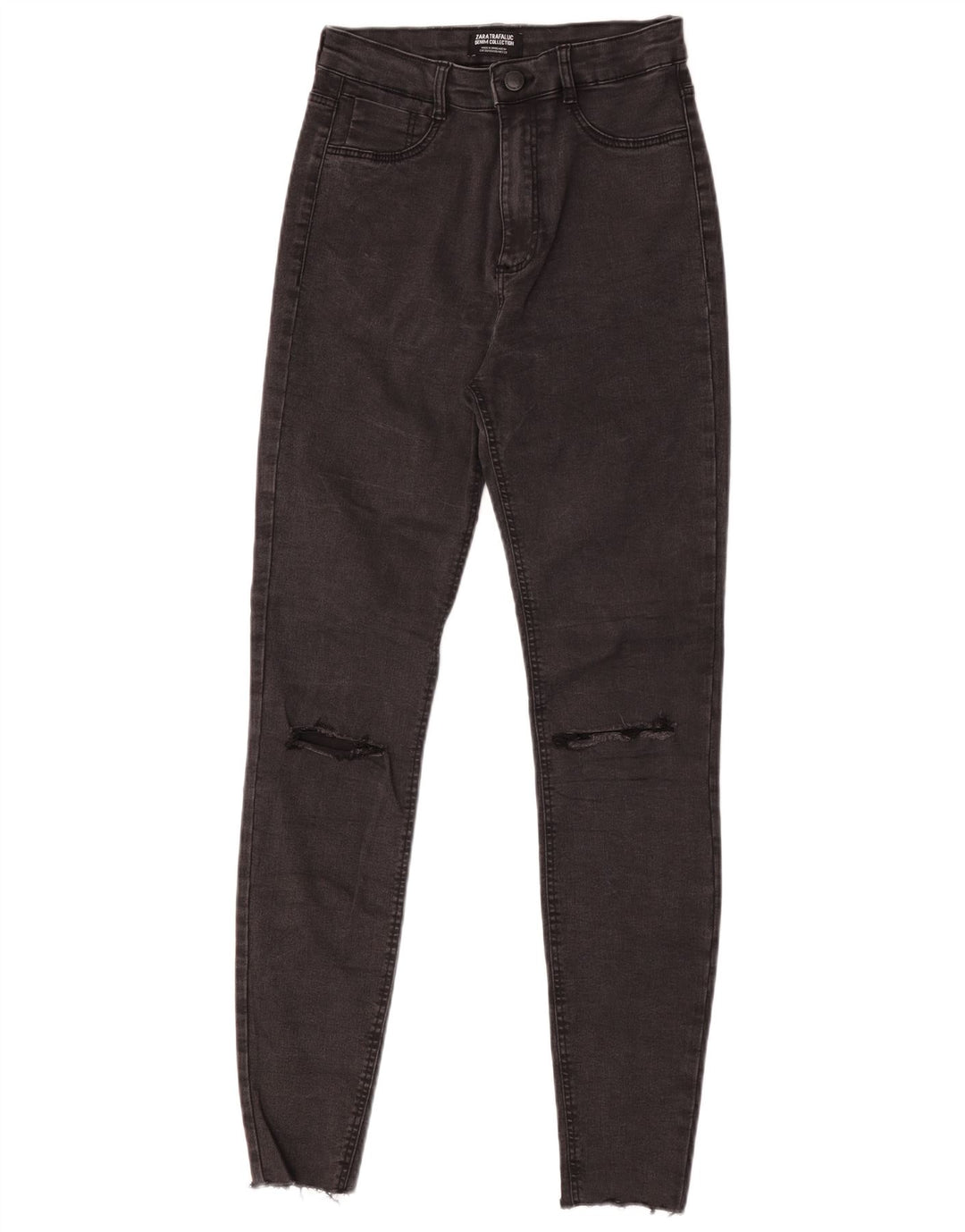 Zara Damen Distressed Skinny Jeans EU 38 Small W28 L29 Grau