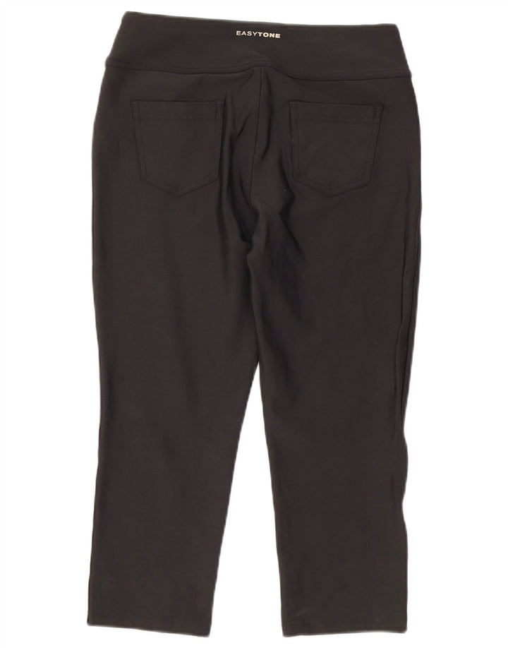 Reebok Damen Caprihose W28 L19 Schwarzes Nylon