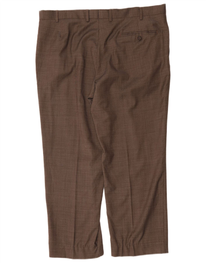 Gerade Herren-Anzughose von Marks & Spencer, W38, L29, braune Wolle