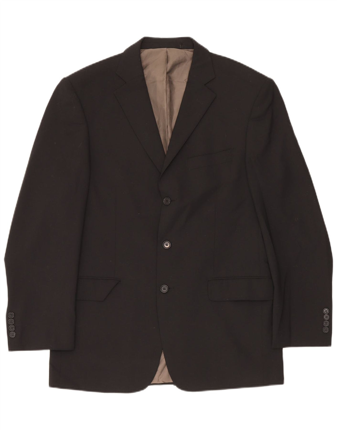 Marks & Spencer Herren-Blazer mit 3 Knöpfen, Gr. 40, Größe L, Schwarz, Polyester