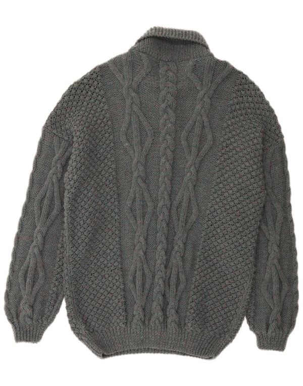 Vintage Herren Rollkragenpullover Pullover Groß Grau