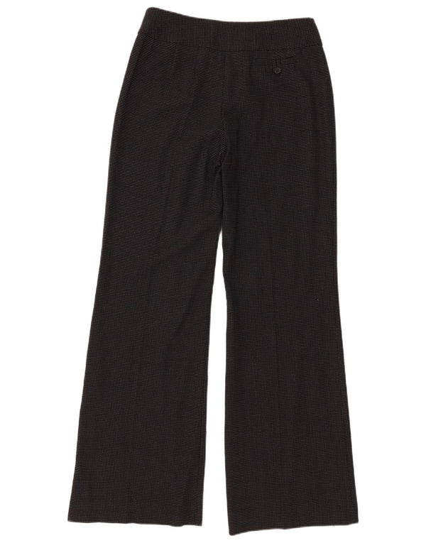 Oasis Damen-Anzughose mit weitem Bein, UK 10, Größe S, W28, L33, schwarz gefleckte Wolle