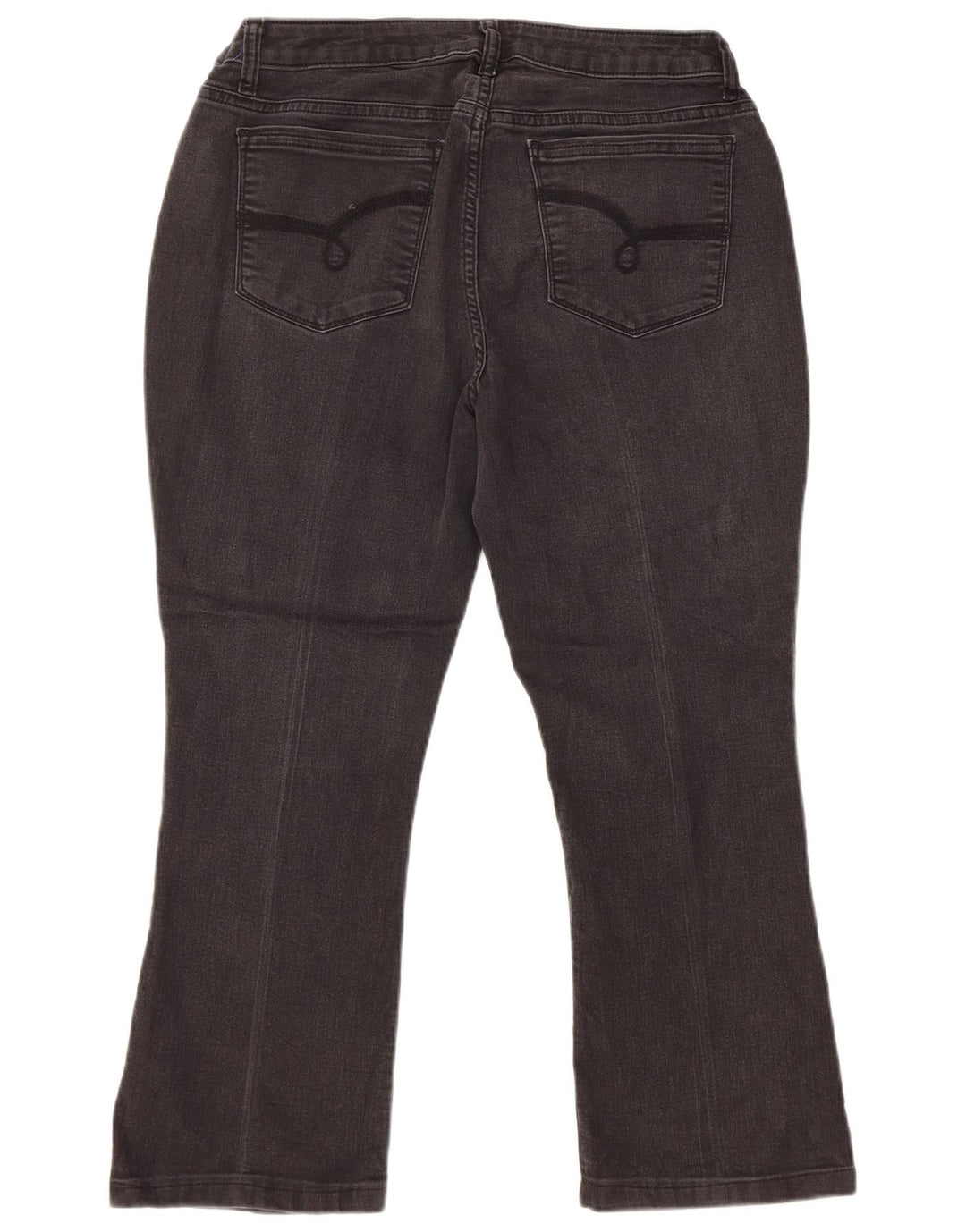 LEE Damen Riders Mid Rise Bootcut Cropped Jeans US 14 XL W32 L24 Schwarz