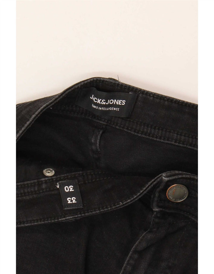 Jack & Jones Herren GLENN Slim Jeans W33 L30 Schwarze Baumwolle
