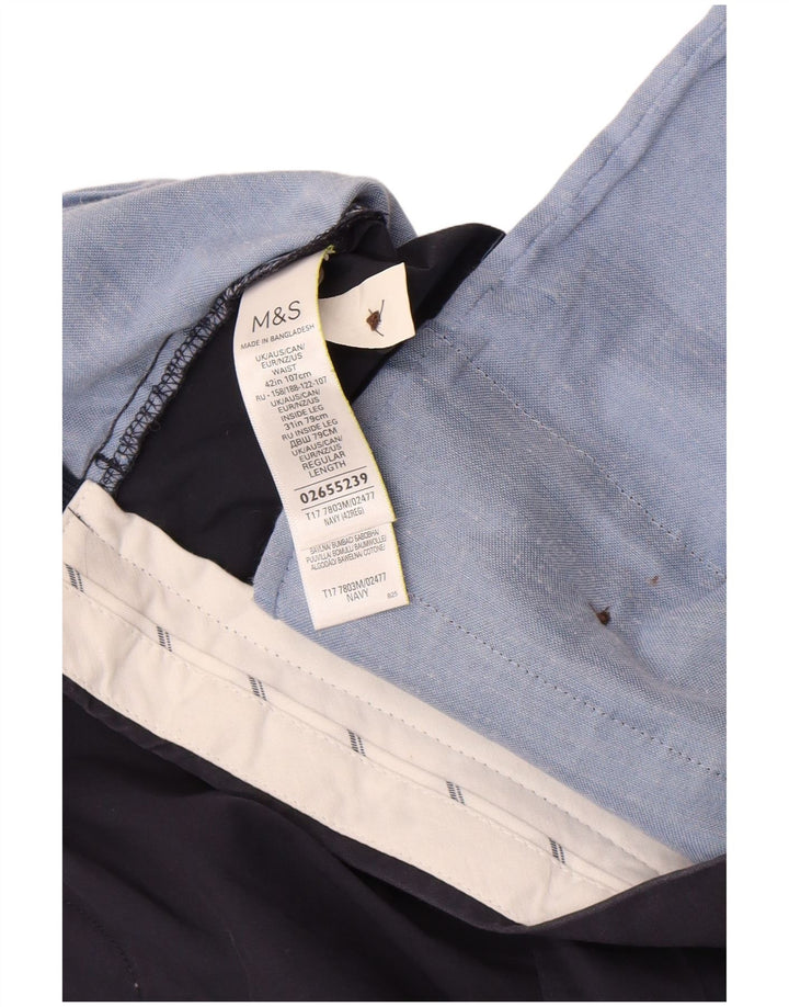 Marks & Spencer Herren Chinoshorts W42 2XL Marineblau Baumwolle