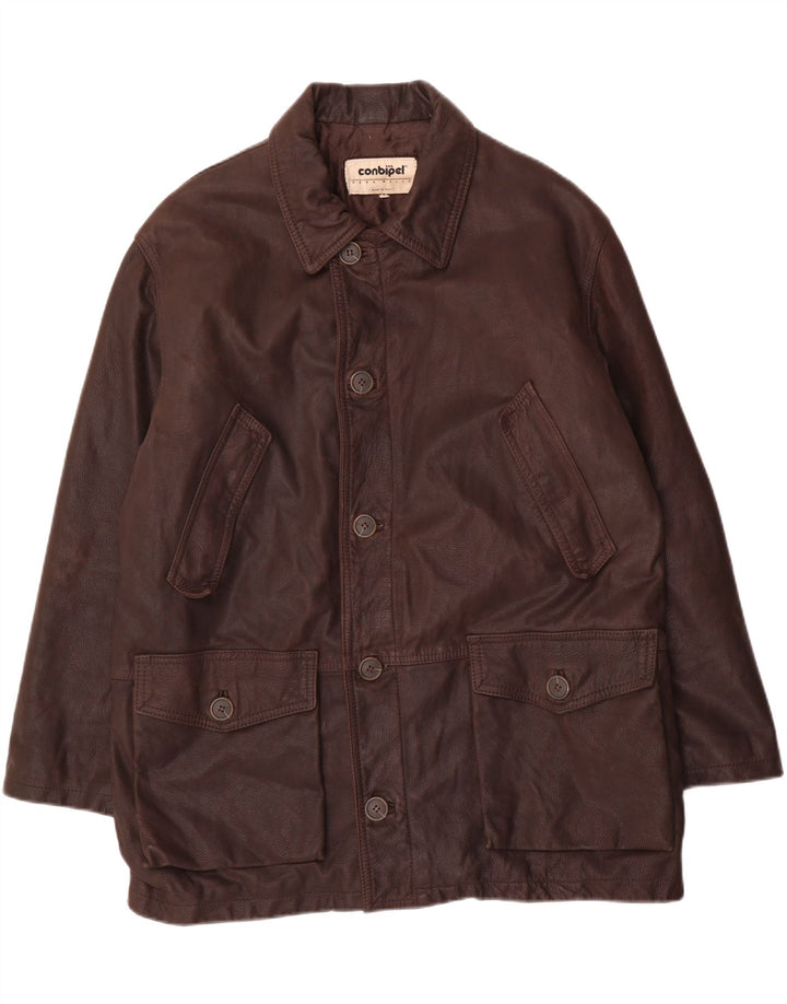 CONBIPEL Herren Lederjacke UK 42 XL Braunes Leder