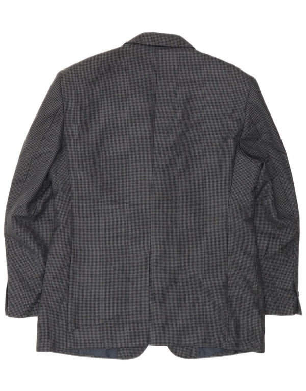 Farah Herren-Blazer mit 2 Knöpfen, UK 40, große marineblaue Hahnentritt-Wolle