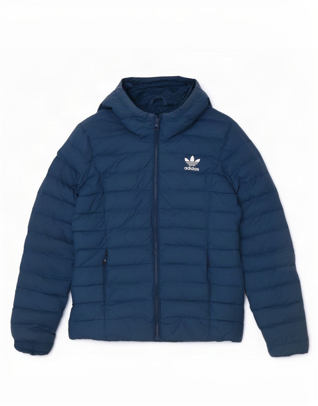 Adidas Damen-Jacke mit Kapuze, gepolstert, UK 10, Größe S, marineblaues Nylon