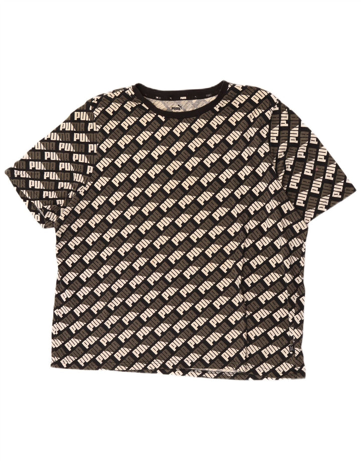 Puma Herren Grafik T-Shirt Top 2XL Schwarz Baumwolle