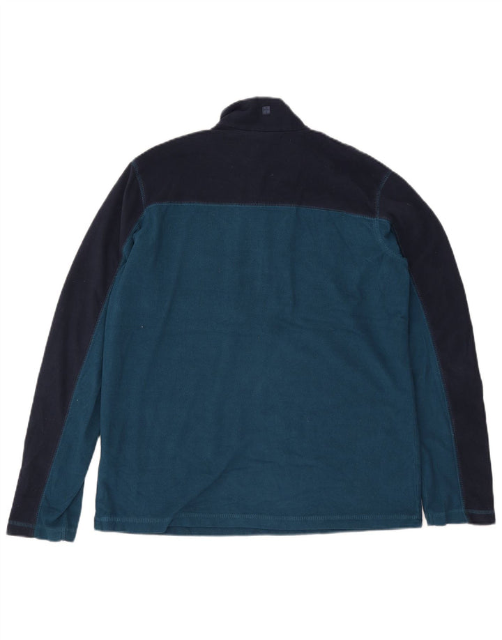 Mountain Warehouse Herren-Fleecepullover mit Reißverschluss am Kragen, Größe S, Blau, Farbblock