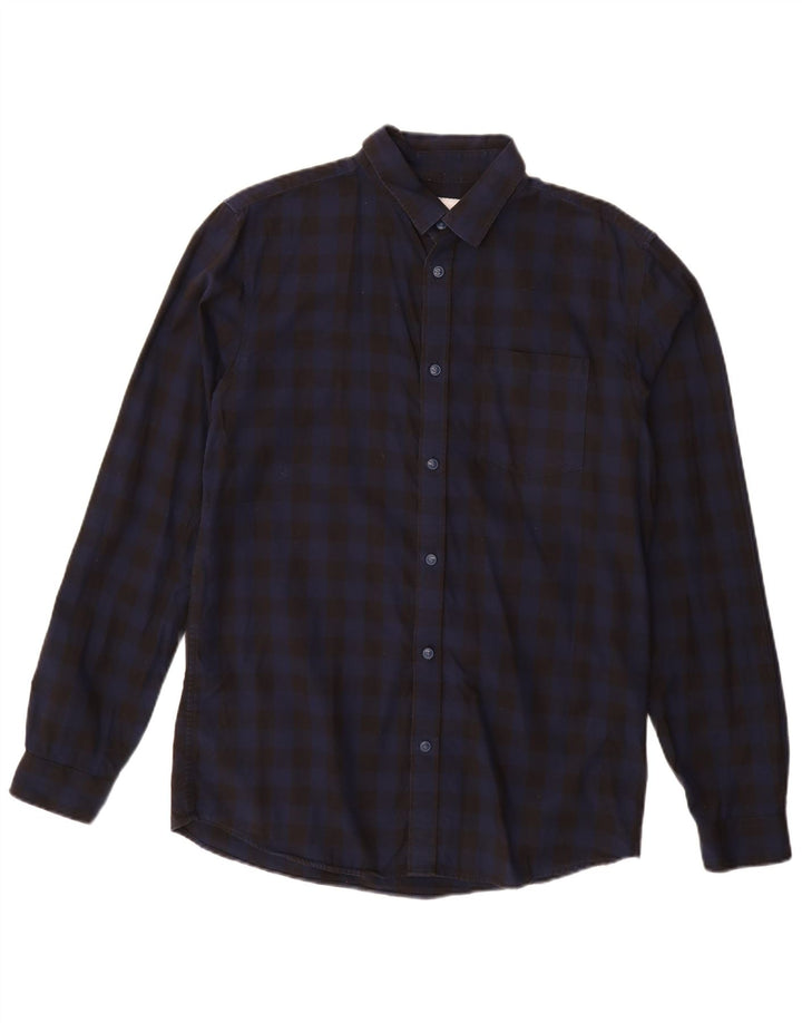 JACK & JONES Slim-Fit-Hemd für Herren, groß, schwarz, Gingham-Baumwolle