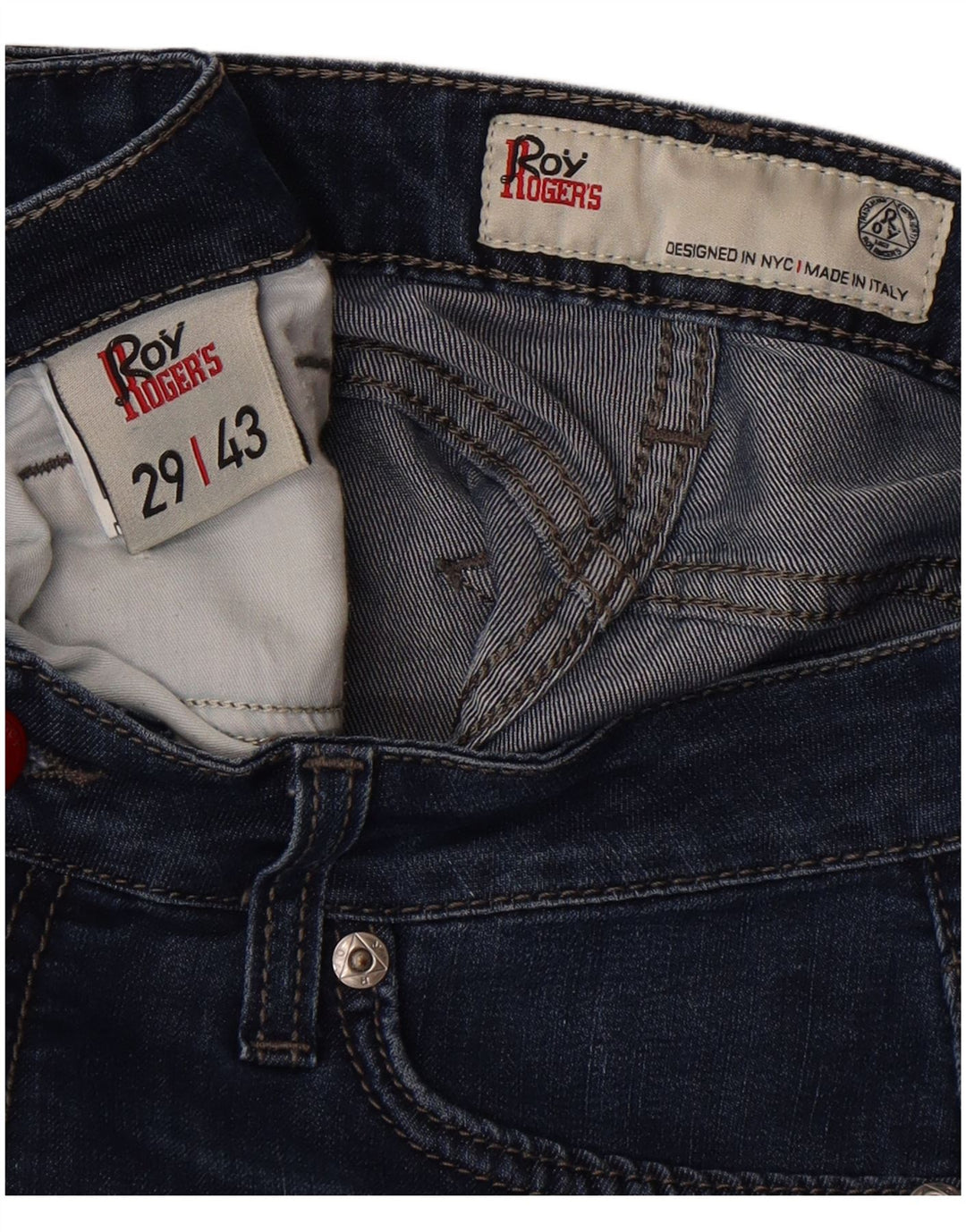 Roy Rogers Damen Straight Jeans W29 L28 Blaue Baumwolle