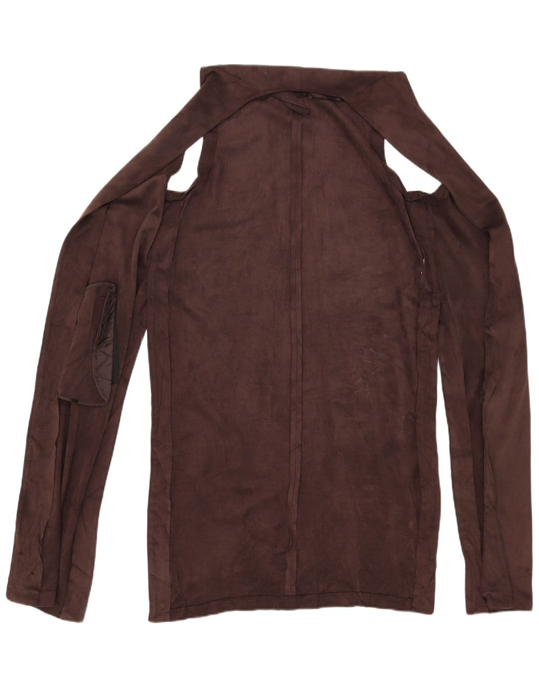 Langes, ärmelloses Cardigan-Oberteil für Damen von Zara, UK-Gr. 12, Mittelbraun