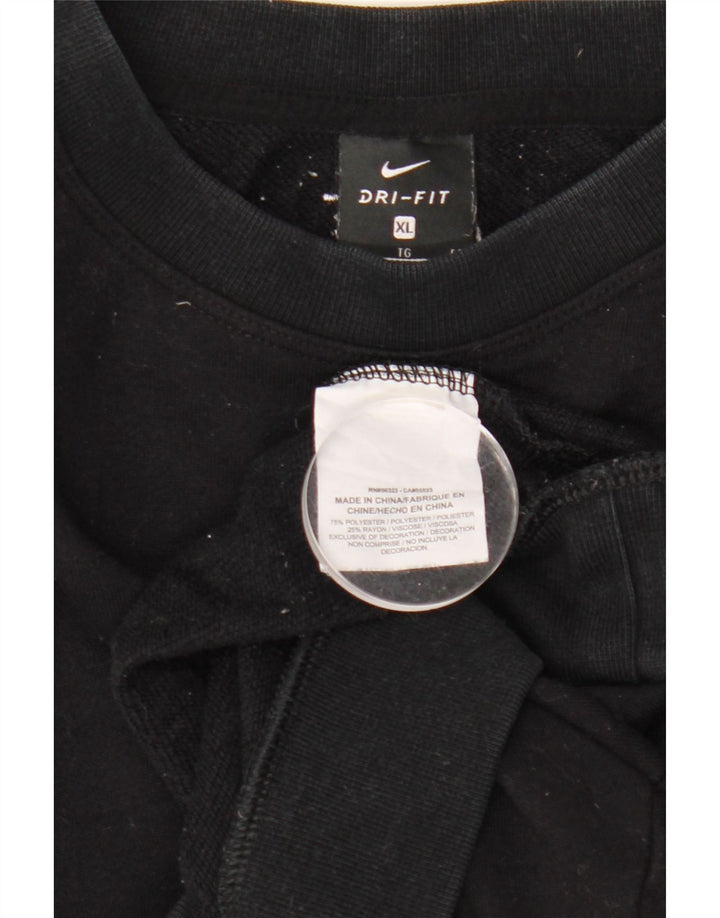 Nike Damen Crop Oversized Sweatshirt Pullover UK 18 XL Schwarz Polyester