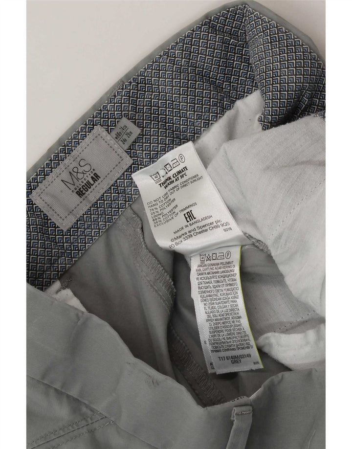Marks & Spencer Herren-Chinohose, normal, W34, L29, Grau, Baumwolle