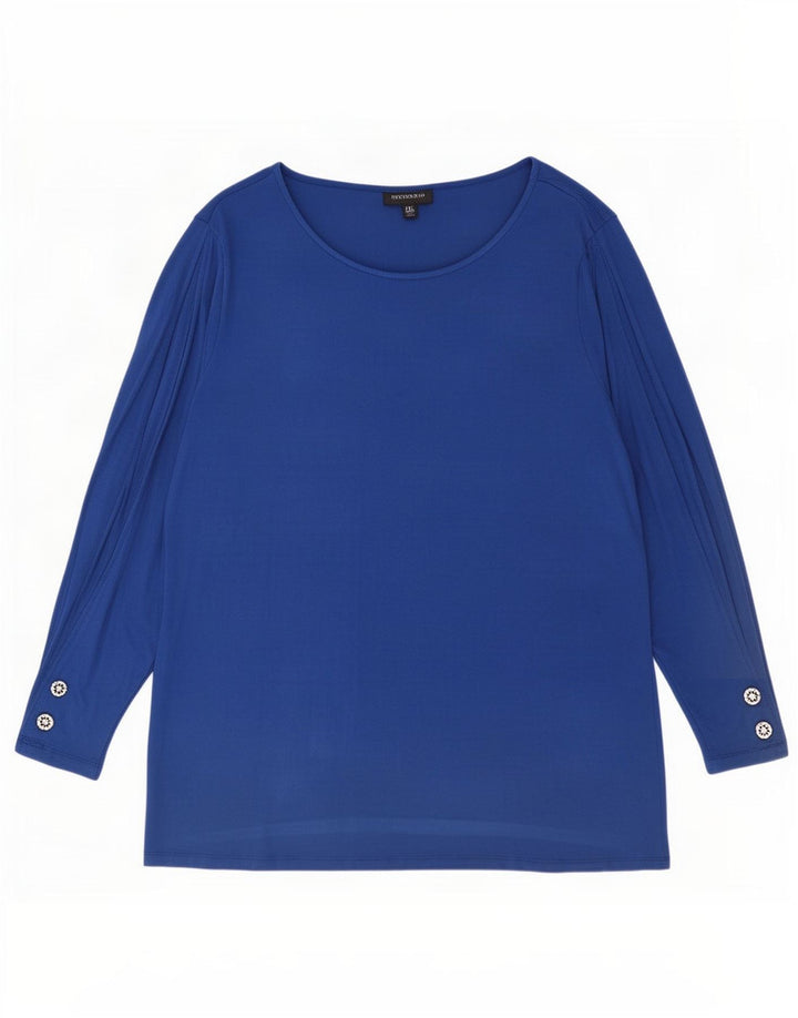 Marks & Spencer Damen Autograph Übergroßes Tunika-Oberteil UK 20 2XL Blaue Viskose
