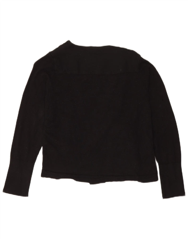 Marks & Spencer Damen Per Una Cardigan Top UK 12 Mittelschwarze Viskose