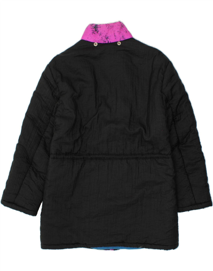 VINTAGE Womens Overcoat UK 14 Large Black Colourblock Vintage Vintage and Second-Hand Vintage from Messina Hembry 