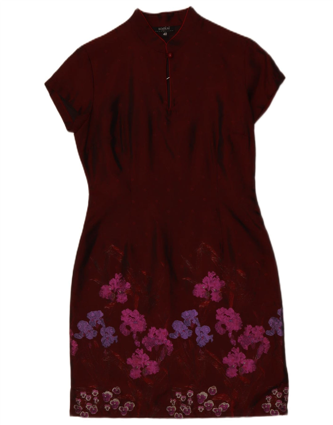 KOOKAI Womens Sheath Dress EU 40 Medium Maroon Floral Polyester