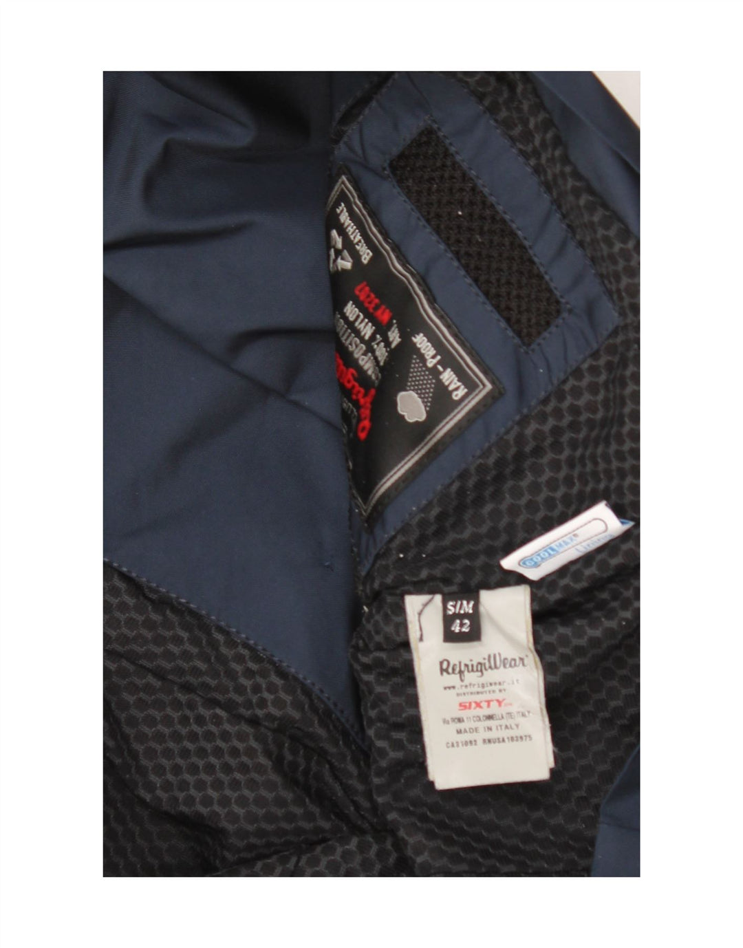 REFRIGIWEAR Womens Rain Jacket IT 42 Medium Navy Blue Nylon Vintage Refrigiwear and Second-Hand Refrigiwear from Messina Hembry 