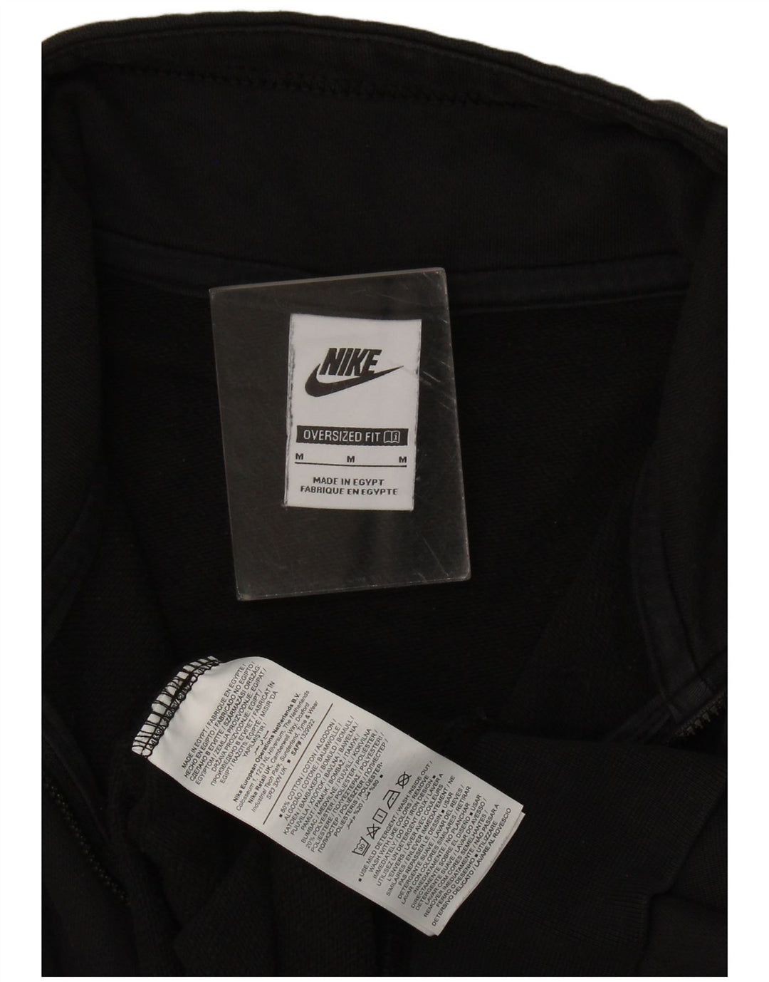 Nike Damen-Sweatshirt mit übergroßem grafischem Reißverschluss und Reißverschluss, Gr. 14, mittelschwarz