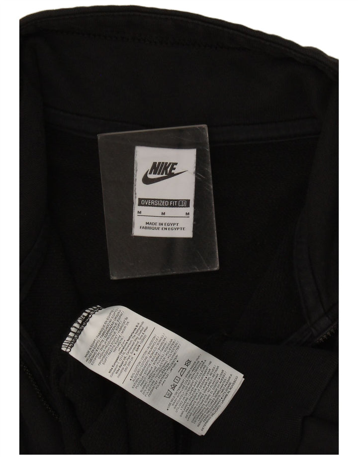Nike Damen-Sweatshirt mit übergroßem grafischem Reißverschluss und Reißverschluss, Gr. 14, mittelschwarz