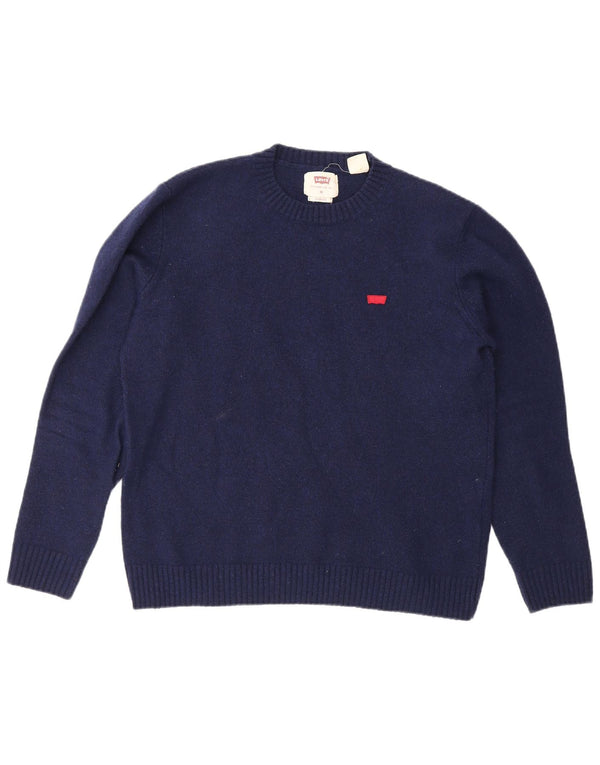 Levi's Damen-Pullover mit Rundhalsausschnitt, Standard-Passform, UK 14, mittleres Marineblau