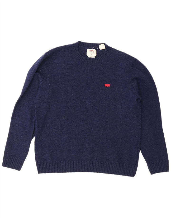 Levi's Damen-Pullover mit Rundhalsausschnitt, Standard-Passform, UK 14, mittleres Marineblau