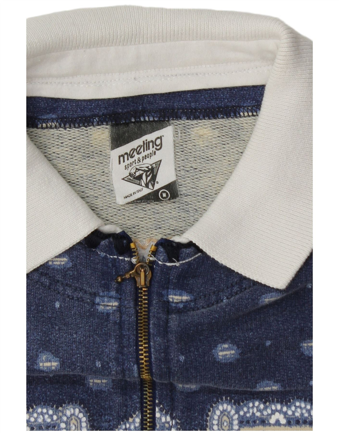 Meeting Herren-Sweatshirt mit Rollkragen, Mittelblau, Patchwork