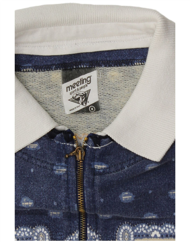 Meeting Herren-Sweatshirt mit Rollkragen, Mittelblau, Patchwork