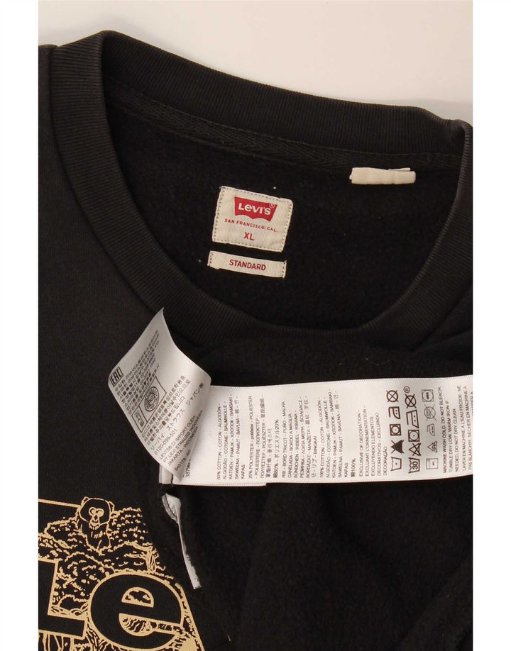 Levi's Herren Graphic Standard Fit Sweatshirt Pullover XL Schwarz Baumwolle