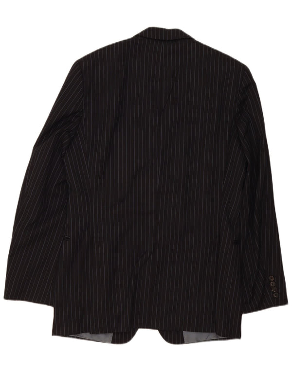 Vitale Barberis Canonico Herren Blazer Jacke UK 40 Large Schwarz Nadelstreifen