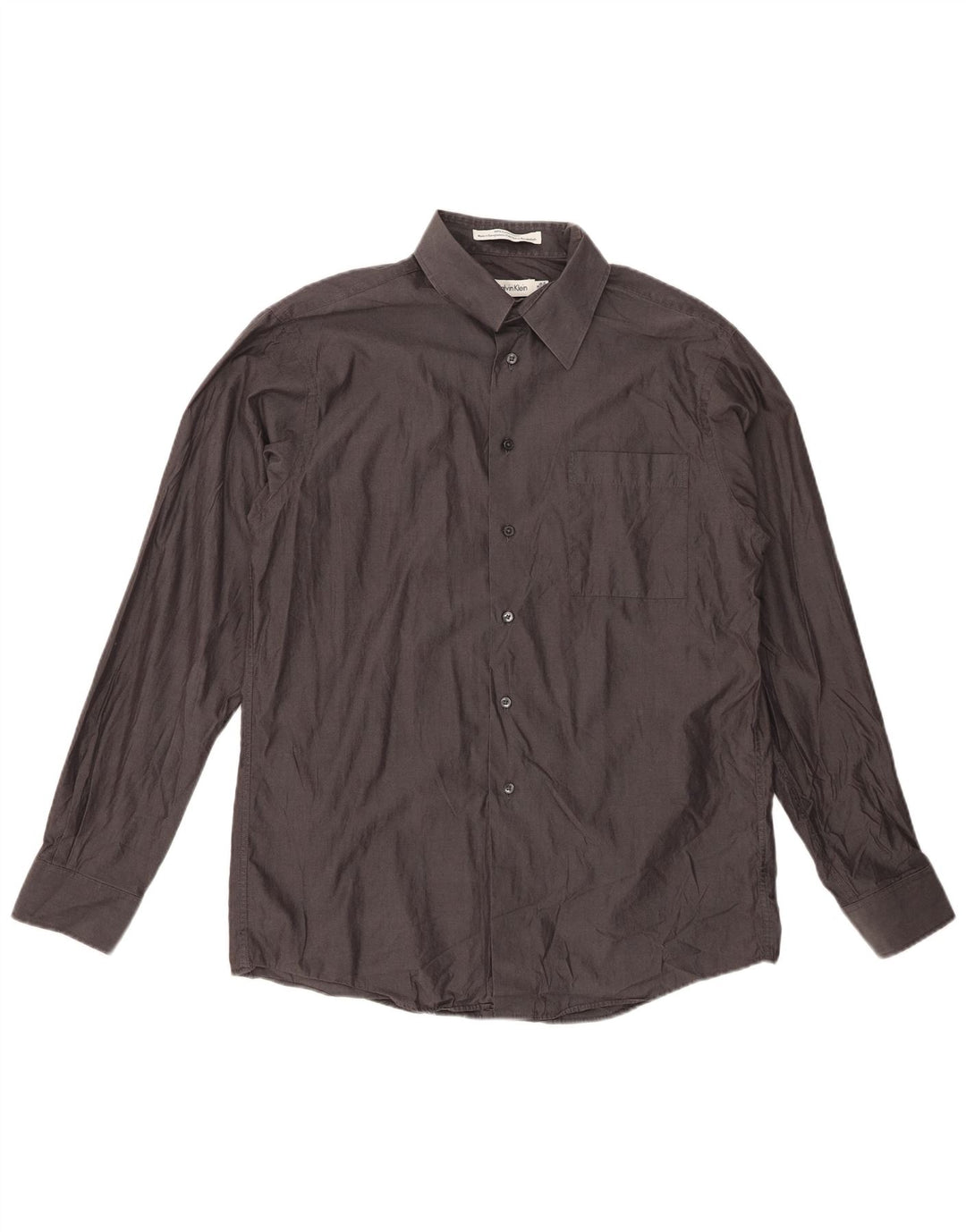 CALVIN KLEIN Herren Slim Fit Hemd Größe 16 Große graue Baumwolle
