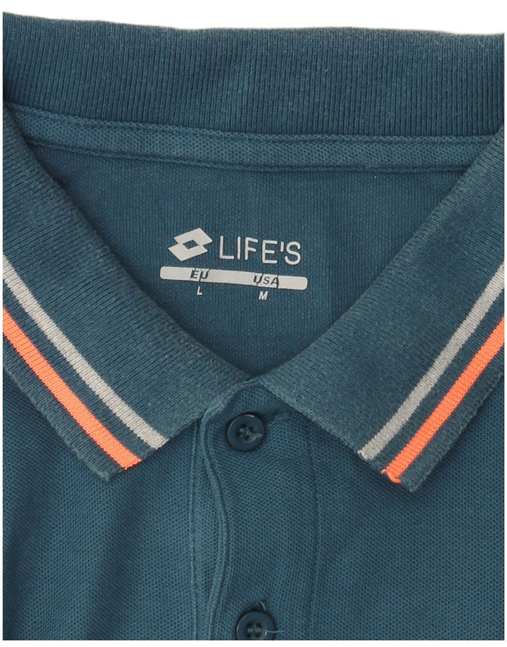 Lotto Herren-Poloshirt, groß, blau, Farbblock