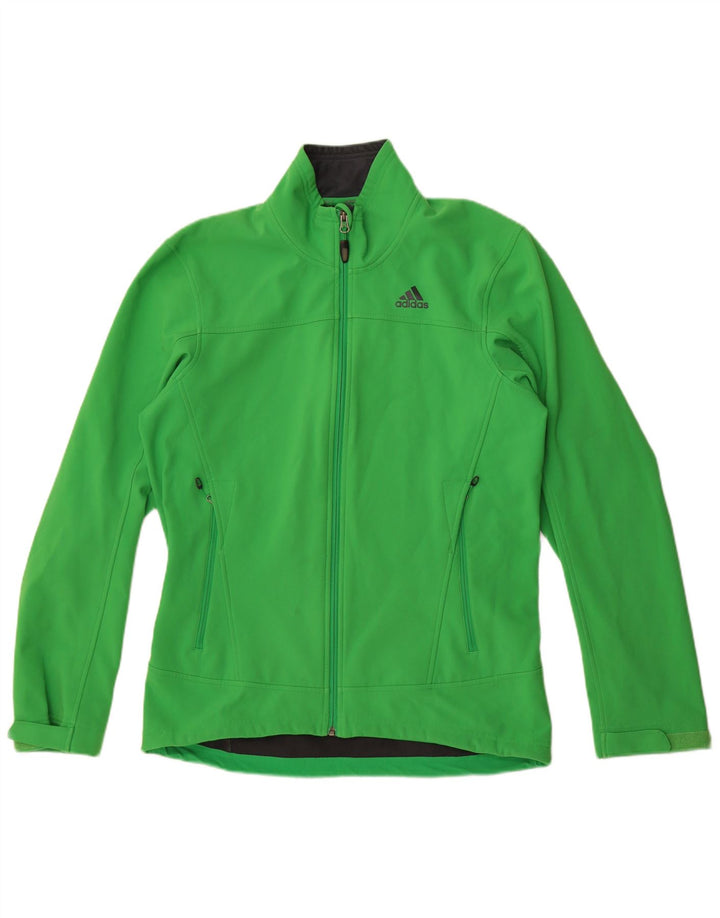 Adidas Herren Trainingsanzug Top Jacke UK 40/42 Mittelgrünes Polyester