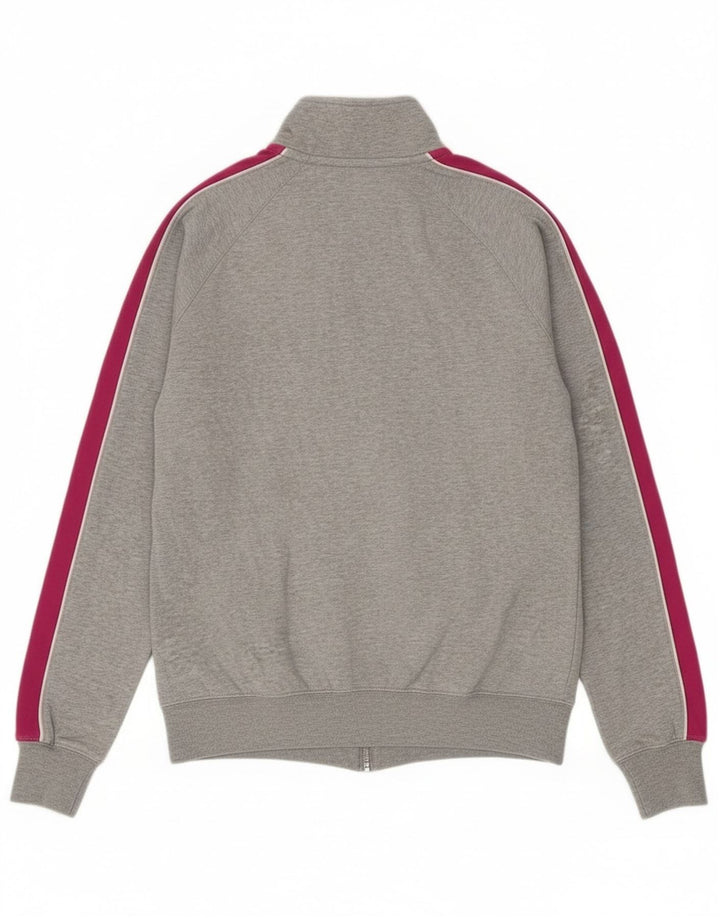 Nike Damen-Trainingsanzug-Oberteiljacke UK 16 Large Graue Colourblock-Baumwolle