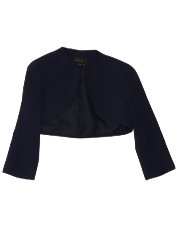 Luisa Spagnoli Offene Bolero-Jacke mit 3/4-Ärmeln für Damen IT 40 Small Marineblau