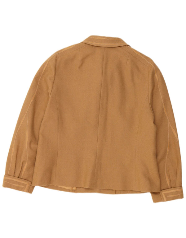 COJANA Damen 4-Knopf-Blazerjacke UK 16 Große beige Wolle