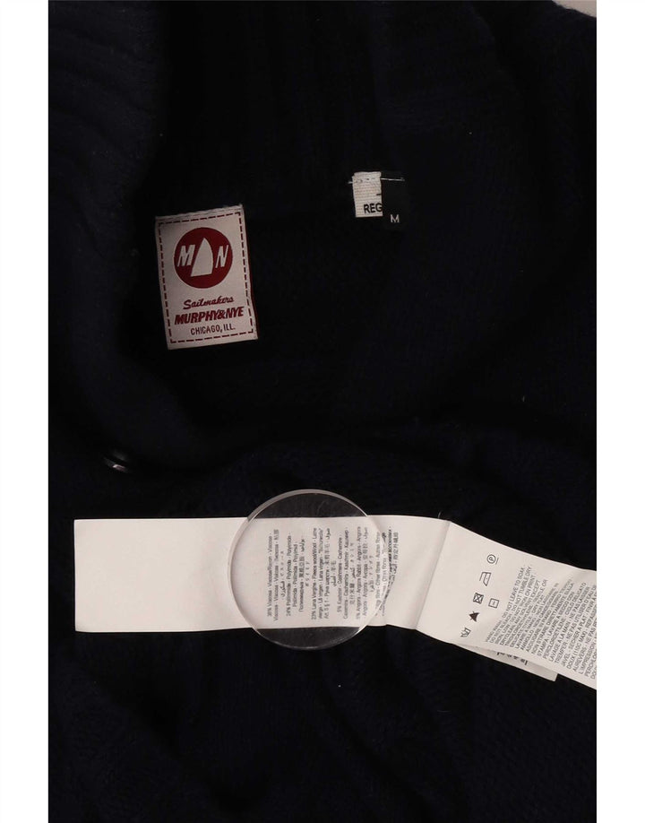 Murphy & Nye Herren-Pullover mit Schalkragen, mittlere marineblaue Viskose