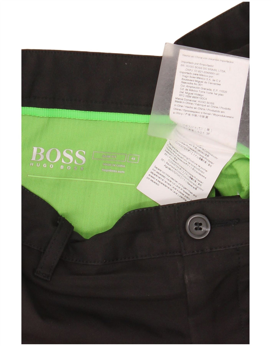 Hugo Boss Herren Slim Fit Chinohose IT 48 Medium W34 L32 Schwarz Polyester
