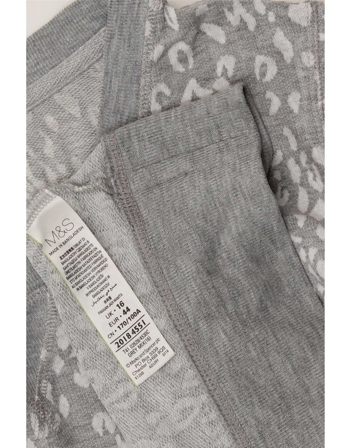 Marks & Spencer Damen-Sweatshirt-Pullover, Gr. 42, groß, grau, mit Tiermuster
