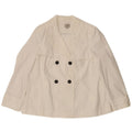 Marks & Spencer Damen Kurzer Trenchcoat UK 16 Large Weiße Baumwolle