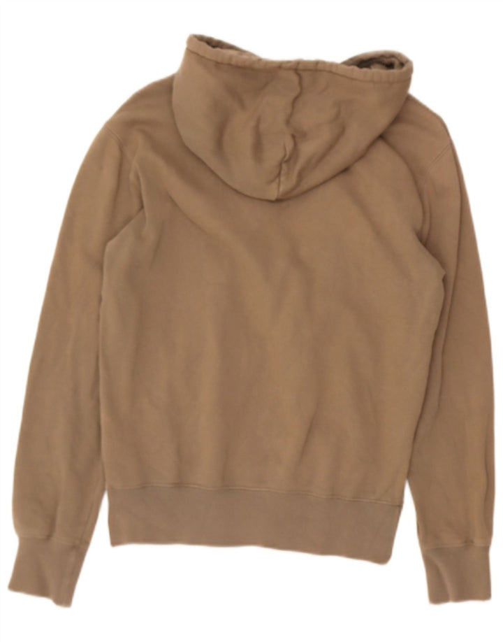 CHAMPION Mens Graphic Hoodie Jumper Small Brown Cotton