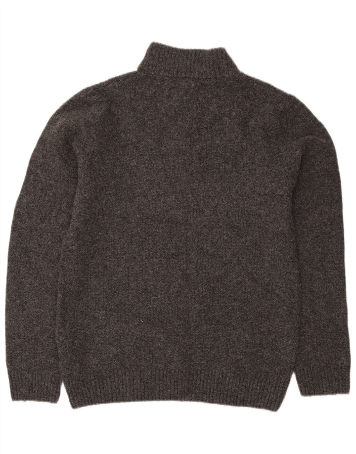 Crew Clothing Herren-Pullover mit Reißverschluss, XL, graue Wolle