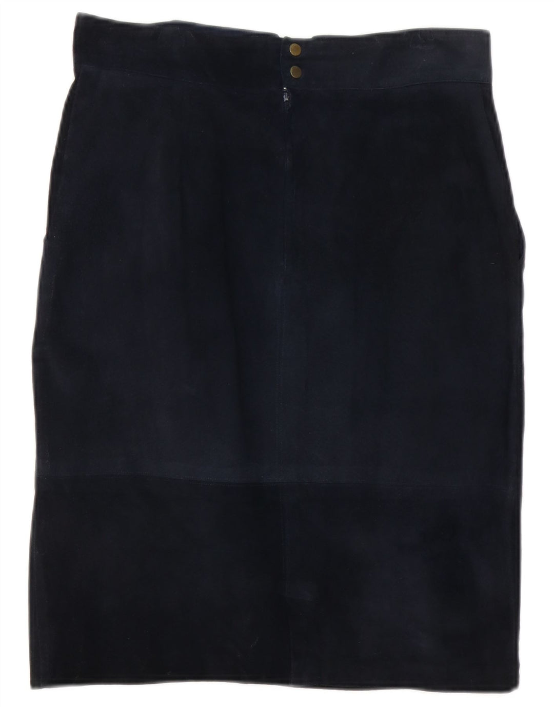 Gerader Vintage-Damen-Wildlederrock W30 Mittelmarineblau