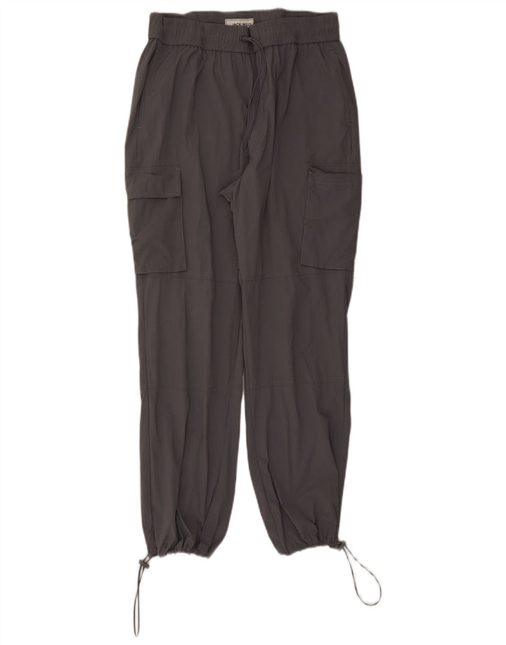 Jack Wills Damen-Jogger-Cargohose, mittelgroß, W28, L26, graues Nylon