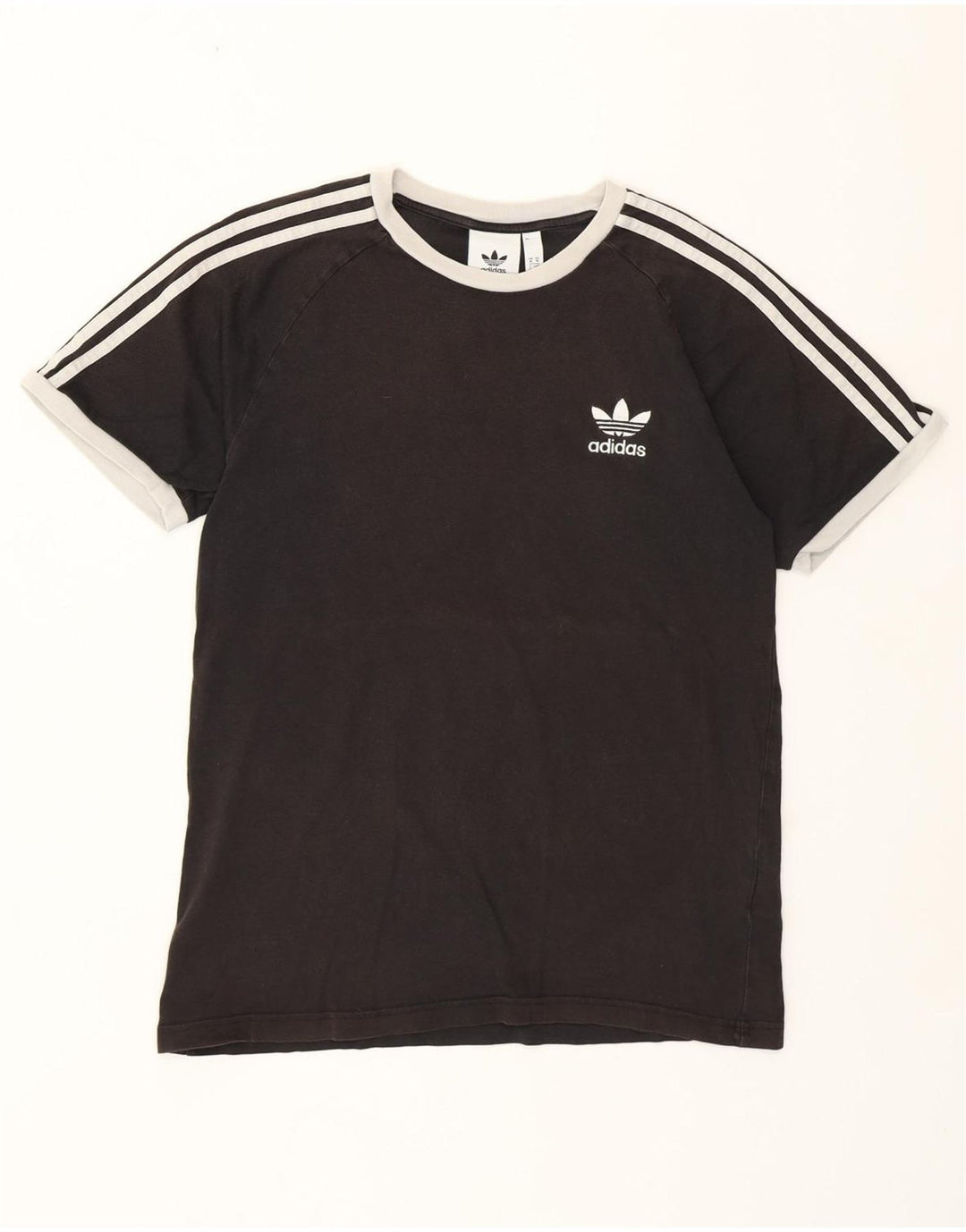 Adidas Damen T-Shirt Top UK 14 Medium Schwarz Baumwolle