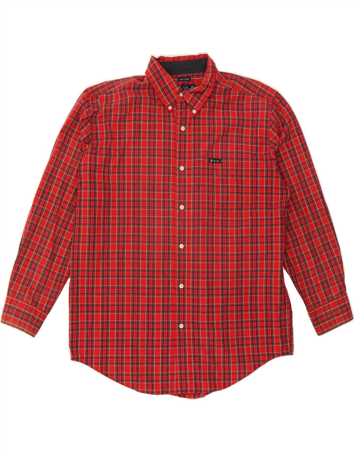 CHAPS Mens Easy Care Shirt Large Red Check Cotton Vintage Chaps and Second-Hand Chaps from Messina Hembry 