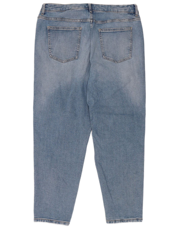 Marks & Spencer Womens High Waist Tapered Jeans UK 16 Large W32 L25 Blue