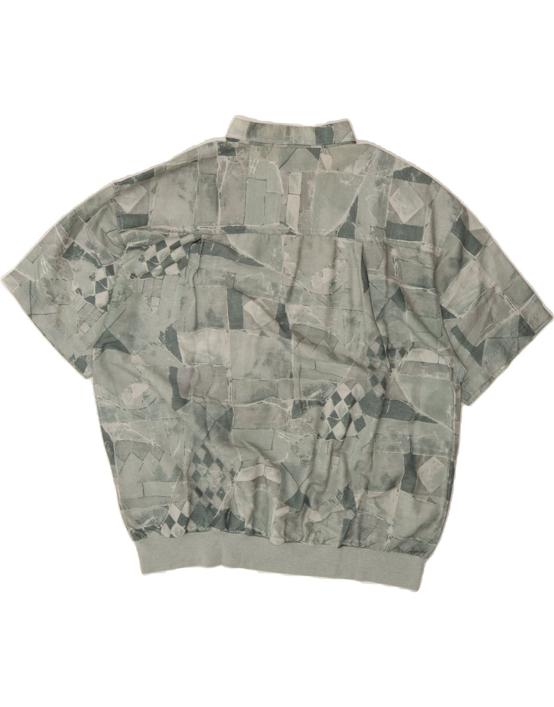 CANDA Mens Short Sleeve Pullover Shirt IT  52/54 Large Green Geometric Vintage Canda and Second-Hand Canda from Messina Hembry 